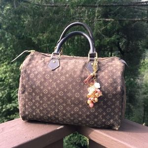 LOUIS VUITTON MINI LIN SPEEDY 30 EBENE